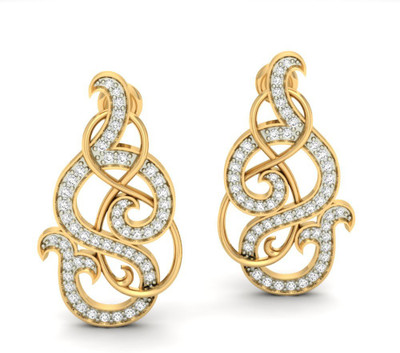 

Jewels5 Dorcia Yellow Gold 14kt Diamond Stud Earring(Rhodium Plated)