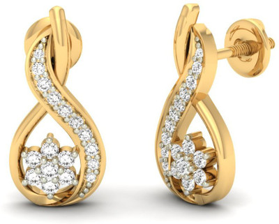 

Jewels5 Agnes Yellow Gold 14kt Diamond Stud Earring(Rhodium Plated)