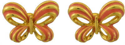 HIGH TRENDZ Golden Peach Butterfly Alloy Stud Earring