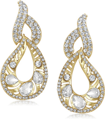 

Meenaz Exclusive Cubic Zirconia, Crystal Alloy Chandbali Earring