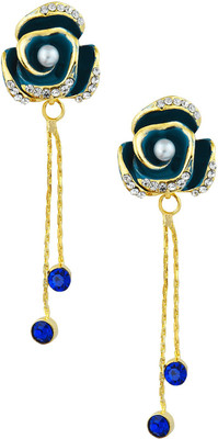 Shining Jewel Latest Party Crystal Alloy Tassel Earring