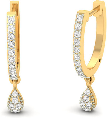 

Jewels5 Zinnia Yellow Gold 18kt Diamond Huggie Earring(Rhodium Plated)