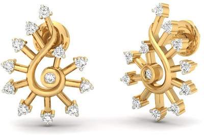 

Jewels5 Adria Yellow Gold 14kt Diamond Stud Earring(Rhodium Plated)