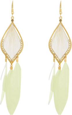 

Aaishwarya Thread Designed Cream Feather Alloy Dangle Earring