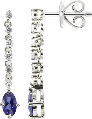 

Diamonds International Beautiful Danglers Tanzanite Silver Drop Earring