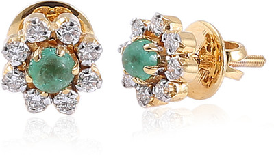

Jisha Yellow Gold 14kt Diamond, Emerald Stud Earring