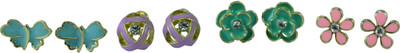 

High Trendz Multicolor Golden Flowers Alloy Earring Set