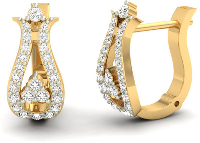 

Jewels5 Ammi Yellow Gold 14kt Diamond Hoop Earring(Rhodium Plated)