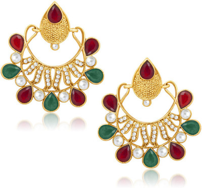 

Meenaz Colourfull Cz Gold & Rhodium Alloy Stud Earring