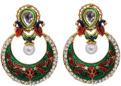 55% OFF on Hyderabadi Abhushan Moon Cubic Zirconia Alloy Chandbali Earring