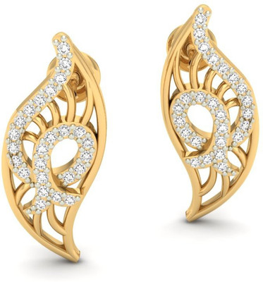 

Jewels5 Betsy Yellow Gold 18kt Diamond Drop Earring(Rhodium Plated)