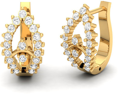 Jewels5 Yarrow Yellow Gold 14kt Diamond Hoop Earring(Rhodium Plated) available at flipkart for Rs.41000