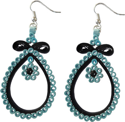 

Designer's Collection Quilled Blue & Black Designer Paper Dangle Earring