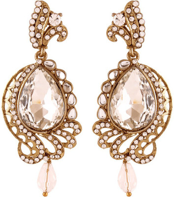 I Jewels Traditional Gold Plated Kundan & Stone Alloy Drops & Danglers
