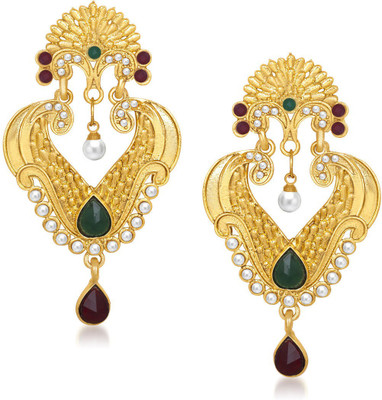 Meenaz Finley Crafted Designer Cubic Zirconia Alloy Drop Earring