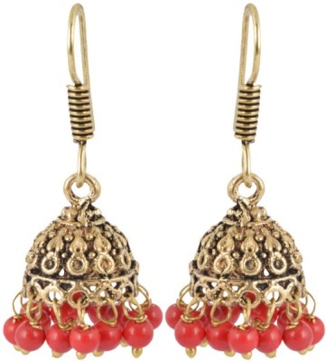 Waama Jewels Golden Brass Jhumki colorfull collage girl Womens earrings Metal Jhumki Earring