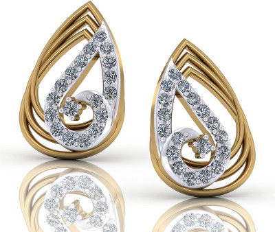 

GehnaBox The Alka Yellow Gold 18kt Diamond Stud Earring