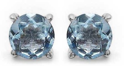 Johareez Floral Topaz Sterling Silver Stud Earring