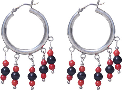 

Abhooshan Unique Designs Pearl Sterling Silver Hoop Earring