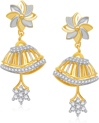 VK Jewels Daisy Flower Cubic Zirconia Alloy Jhumki Earring at flipkart