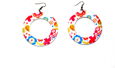 Jewels Kafe Floral White Metal Drop Earring