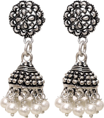 

Abhooshan Designer Ethnic Silver, Alloy Jhumki Earring