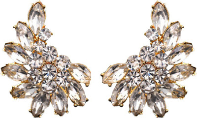 

Aaishwarya White Bloom Stone Crystal Alloy Stud Earring