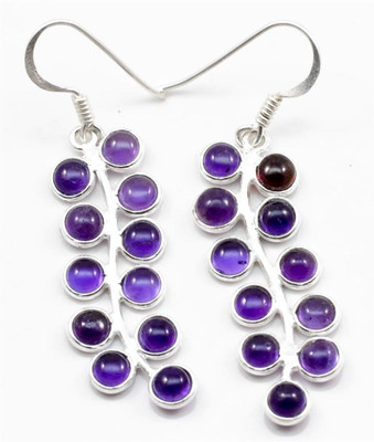 

YugshaJewels Amethyst Silver Dangle Earring