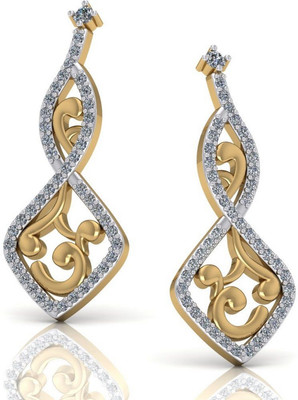 

GehnaBox The Entagled Yellow Gold 18kt Diamond Drop Earring