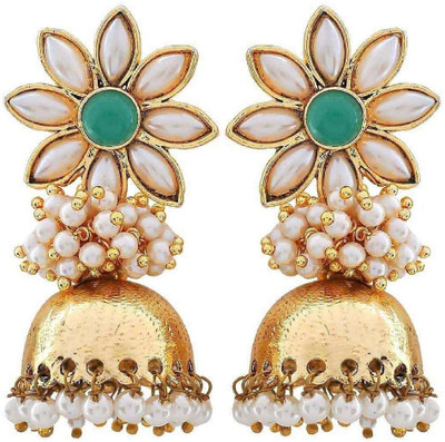 

the jewelbox Flower Pearl Copper Jhumki Earring