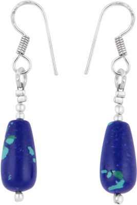 

Pearlz Ocean 2.5 Inch Dyed Howlite Blue and Green Drop Shaped Alloy Dangle Earring