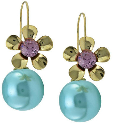 

High Trendz Flower With Pink Crystal Crystal Alloy Plug Earring