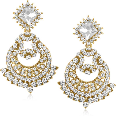 

Meenaz Exclusive Earrings Cubic Zirconia, Crystal Alloy Jhumki Earring