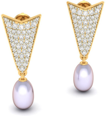 

Jewels5 Aristea Yellow Gold 18kt Diamond Drop Earring(Rhodium Plated)