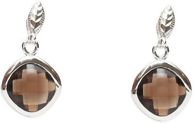 

LeCalla Smokey Quartz Brown Sterling Silver Dangle Earring