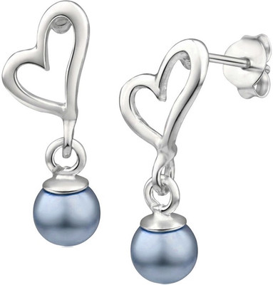 

Kataria Jewellers Hearts Swarovski Crystal Silver Drop Earring