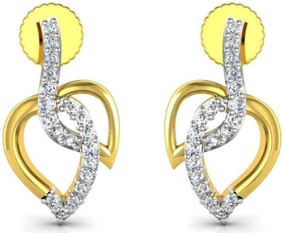 avsar Kashish Yellow Gold 18kt Diamond Stud Earring