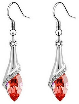 Aaishwarya Daring Red Rhinestone Crystal Alloy Drops & Danglers