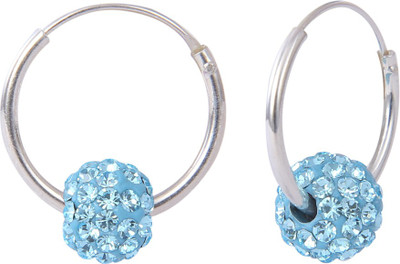 

Abhooshan Color Spark Crystal Sterling Silver Hoop Earring