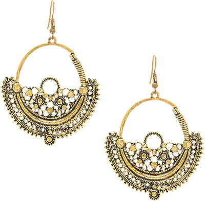 Shining Jewel 24K Antique Chand bali Brass Hoop Earring