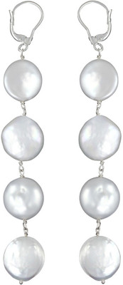 

Exxotic Jewelz Ethnic Design Pearl Sterling Silver Clip-on Earring