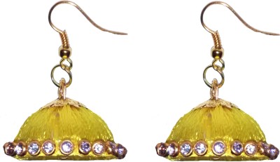 Shrungarika Fashionable Yellow Silk Dori Jhumki Earring