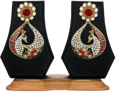 

Zaveri Pearls Enemalling Designer Peacock Zinc Chandbali Earring