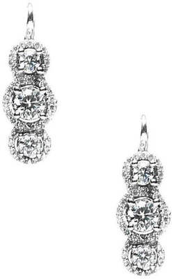 

LeCalla Solitaire Magnificence Rhodium Sterling Silver Dangle Earring
