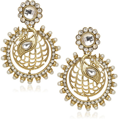 

Meenaz White Exclusive Stone Design Cubic Zirconia Alloy Chandelier Earring
