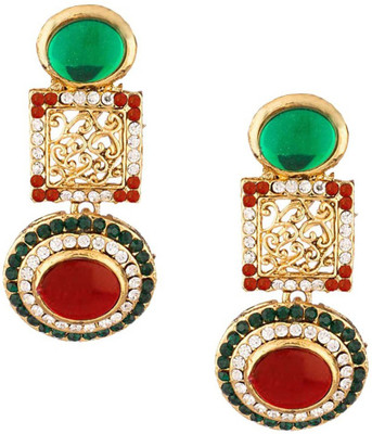 

Being Women Elegant Gold Plated With Stone Studded Fashion Alloy Drop Earring