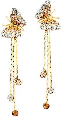 YELLOW CHIMES Butterfly and Strings Cubic Zirconia Alloy Drops & Danglers