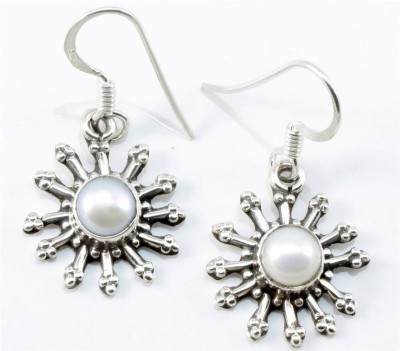 

YugshaJewels Sparkling White Pearl Pearl Sterling Silver Dangle Earring