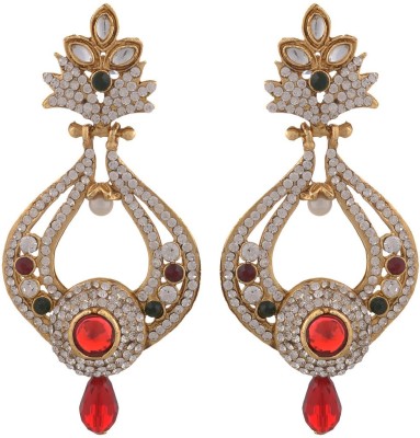 

Blacksmith Red Drop Crystal Metal Drop Earring