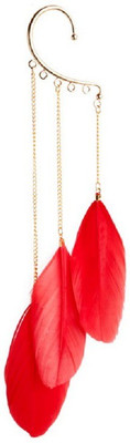 

Aaishwarya Red Feather Alloy Cuff Earring